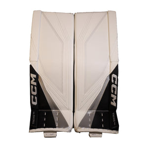 CCM Senior Tacks Pro Hockey Goalie Pad White Black Silver
