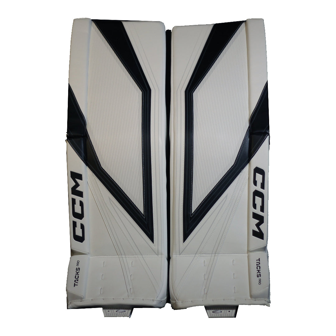 CCM Senior Tacks Pro Hockey Goalie Pad White Black