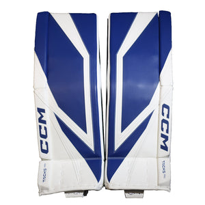 CCM Senior Tacks Pro Hockey Goalie Pad White Royal