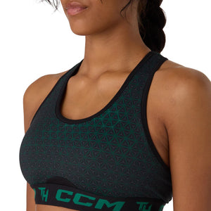CCM Women's Taylor Heise Training Sports Bra dark green