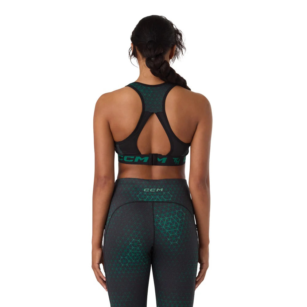 CCM Women's Taylor Heise Training Sports Bra dark green