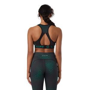 CCM Women's Taylor Heise Training Sports Bra dark green
