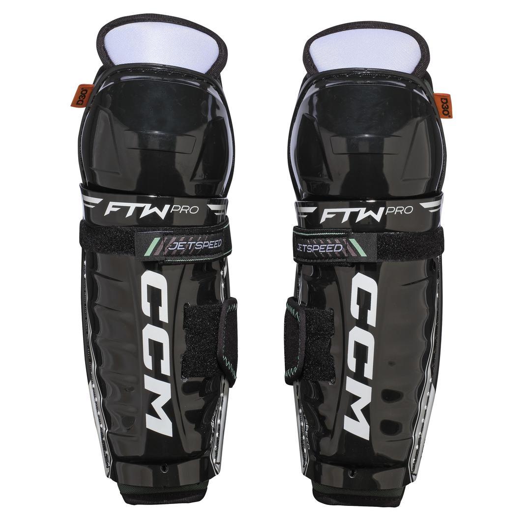 CCM Youth FTW Pro Hockey Shin Guards black white
