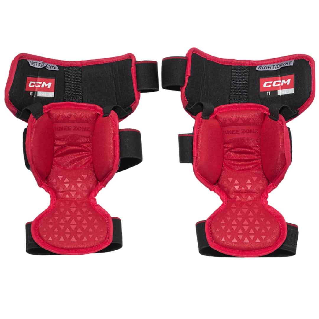 CCM Youth Phenom Hockey Goalie Knee Pad black red