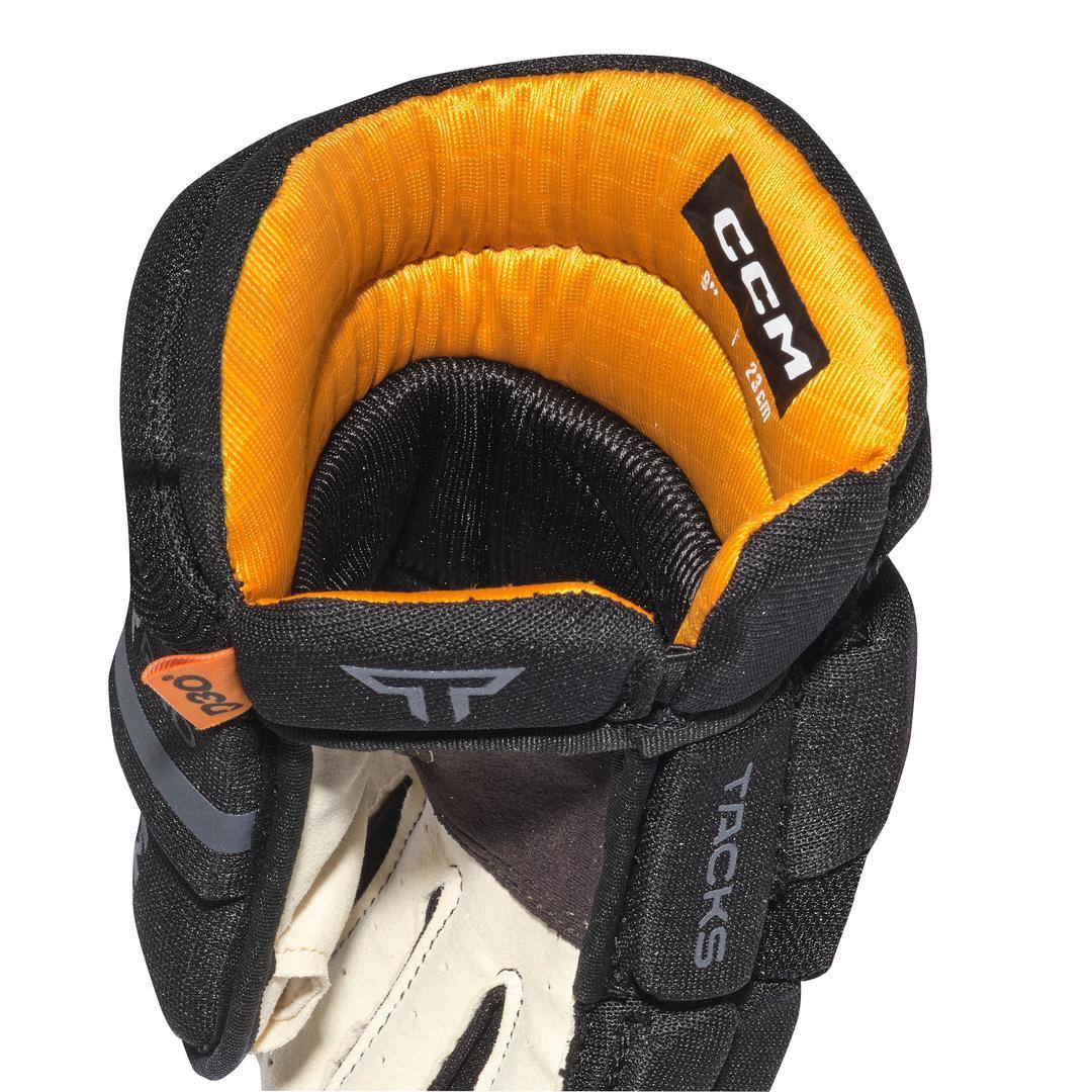 CCM Youth Tacks XR Pro Hockey Player Glove black grey yellow