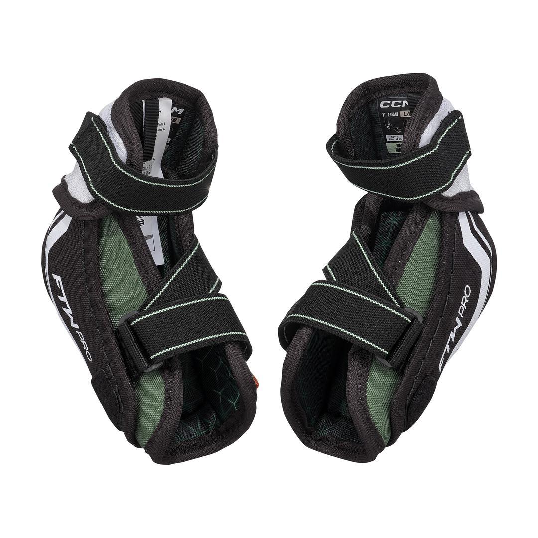 CCM Youth Women's FTW Pro Hockey Elbow Pad black white green