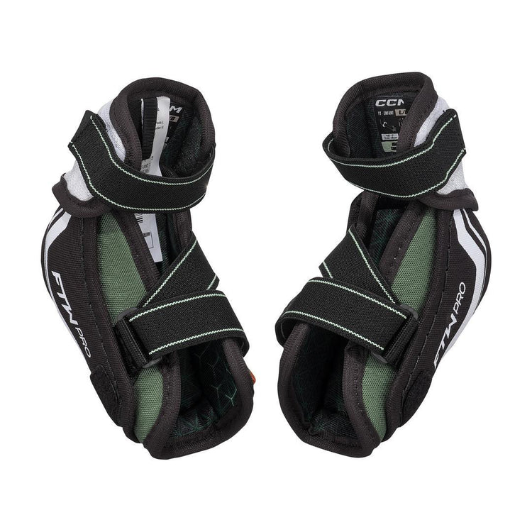 CCM Youth Women's FTW Pro Hockey Elbow Pad black white green