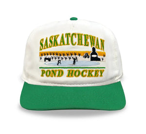 Celly Hockey Senior Saskatchewan Pond Hockey Snapback Hat Cream/Green