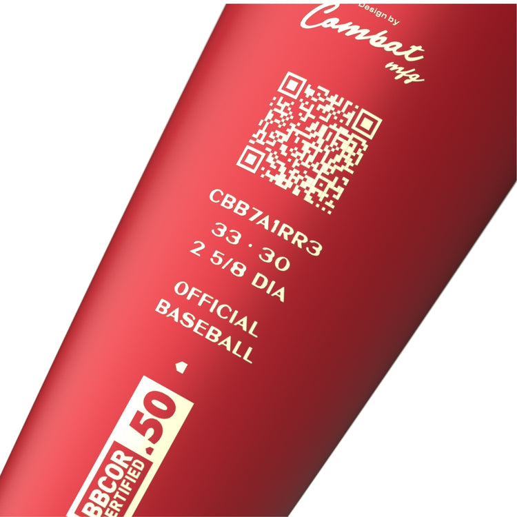 Combat -3 Red Rider BBCOR Baseball Bat red/beige