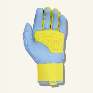 Combat Senior Yin Yang Long Strap Collection Batting Gloves blue/yellow