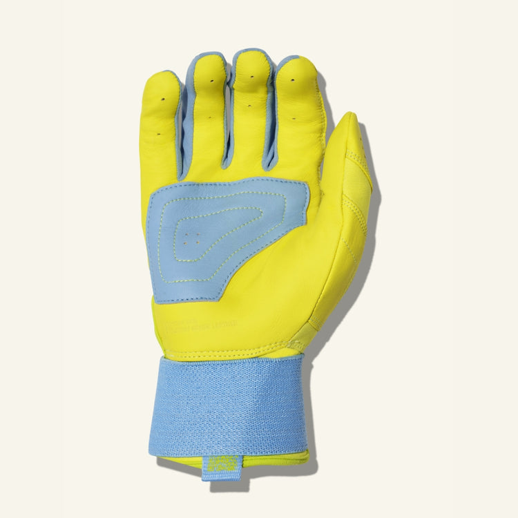 Combat Senior Yin Yang Long Strap Collection Batting Gloves blue/yellow