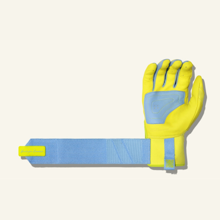 Combat Senior Yin Yang Long Strap Collection Batting Gloves blue/yellow
