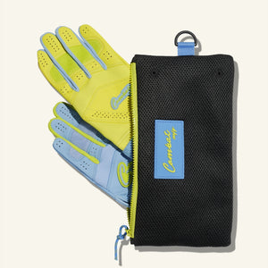 Combat Senior Yin Yang Long Strap Collection Batting Gloves blue/yellow