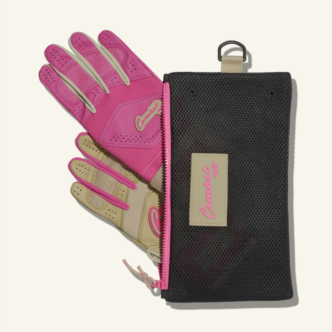 Combat Senior Yin Yang Long Strap Collection Batting Gloves sand/pink