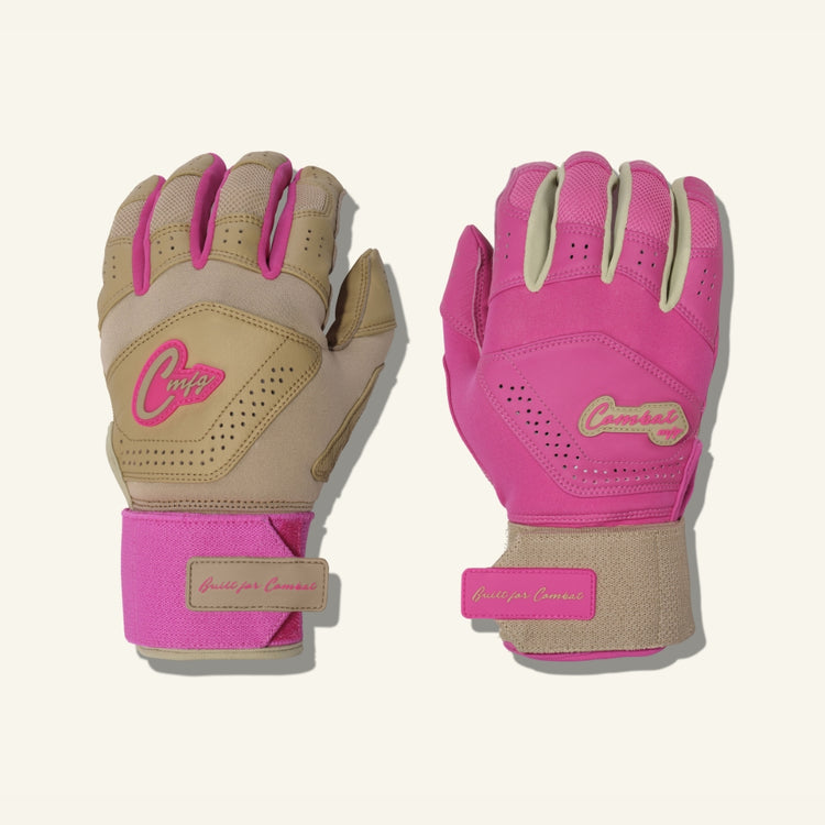 Combat Senior Yin Yang Long Strap Collection Batting Gloves sand/pink