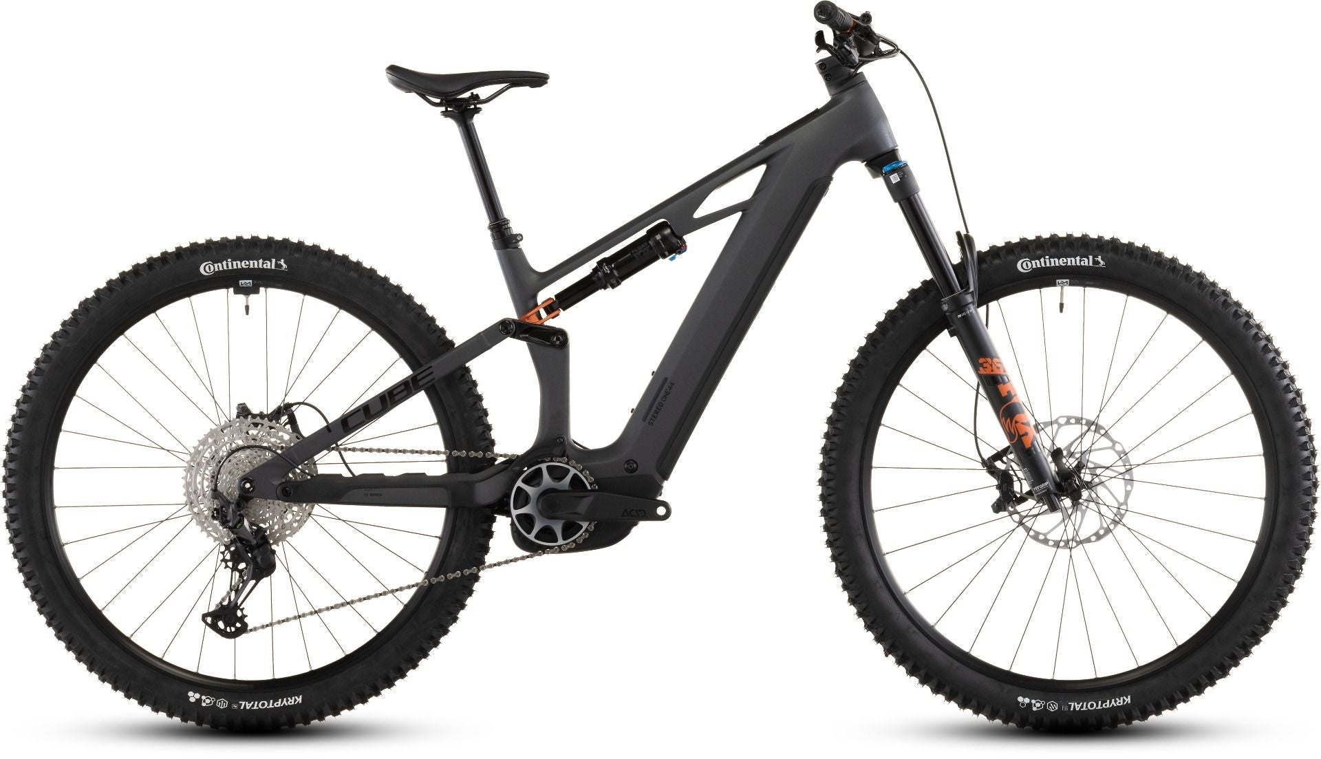 Cube Stereo Hybrid ONE44 HPC SLX 800 Full Suspension Electric Bike 2026 Slab Grey/Orange