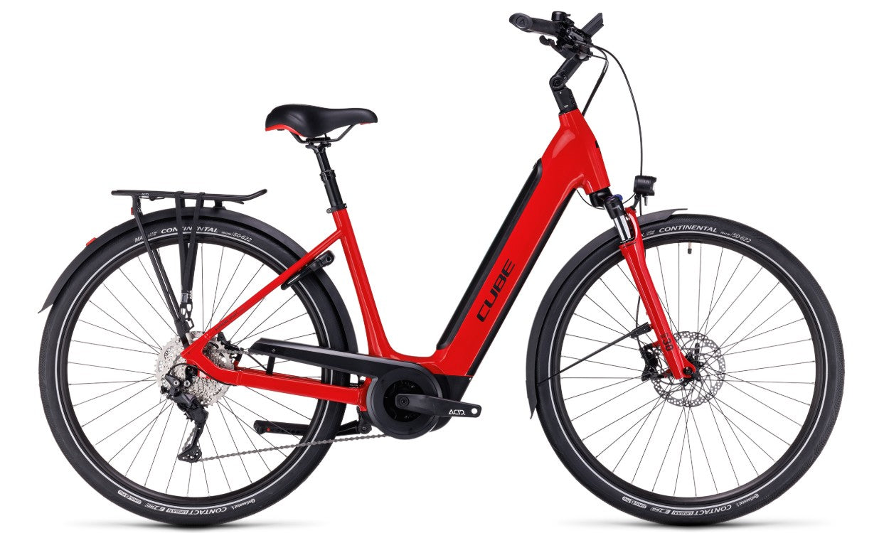 Cube Supreme Sport Hybrid Pro 500 Easy Entry Electric Bike Red Black