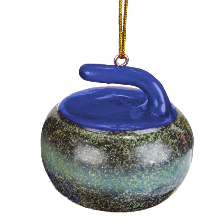 Curling Rock Tree Ornament blue