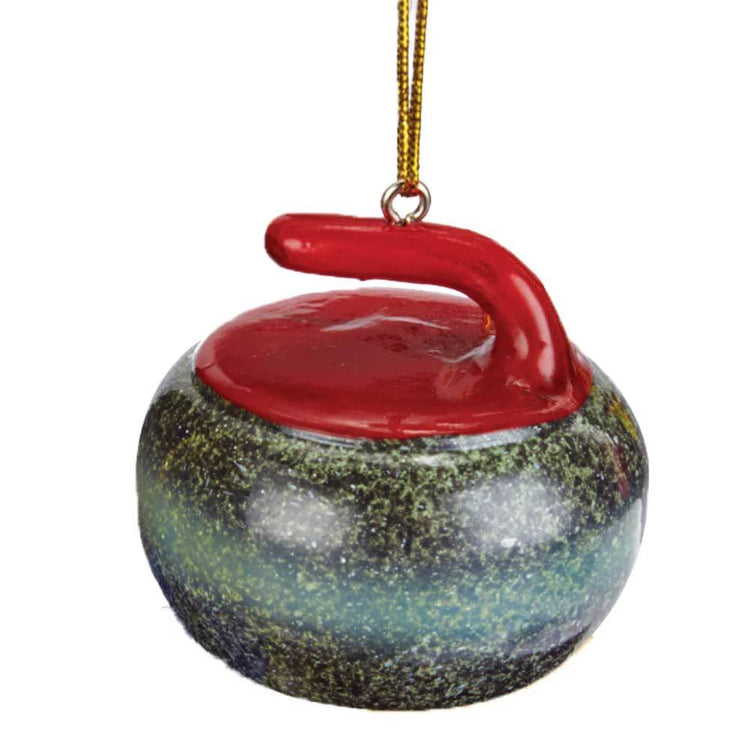 Curling Rock Tree Ornament red