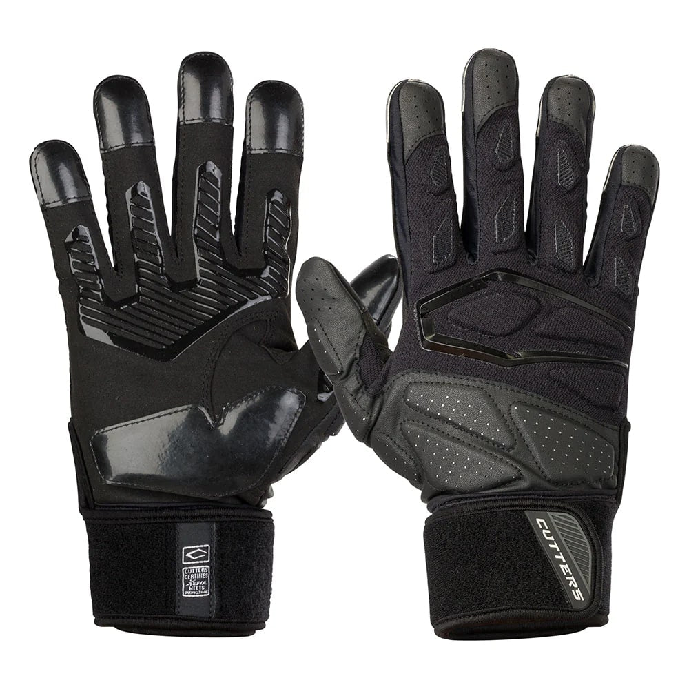 Cutters Senior Force 5.0 Lineman Football Gloves Black