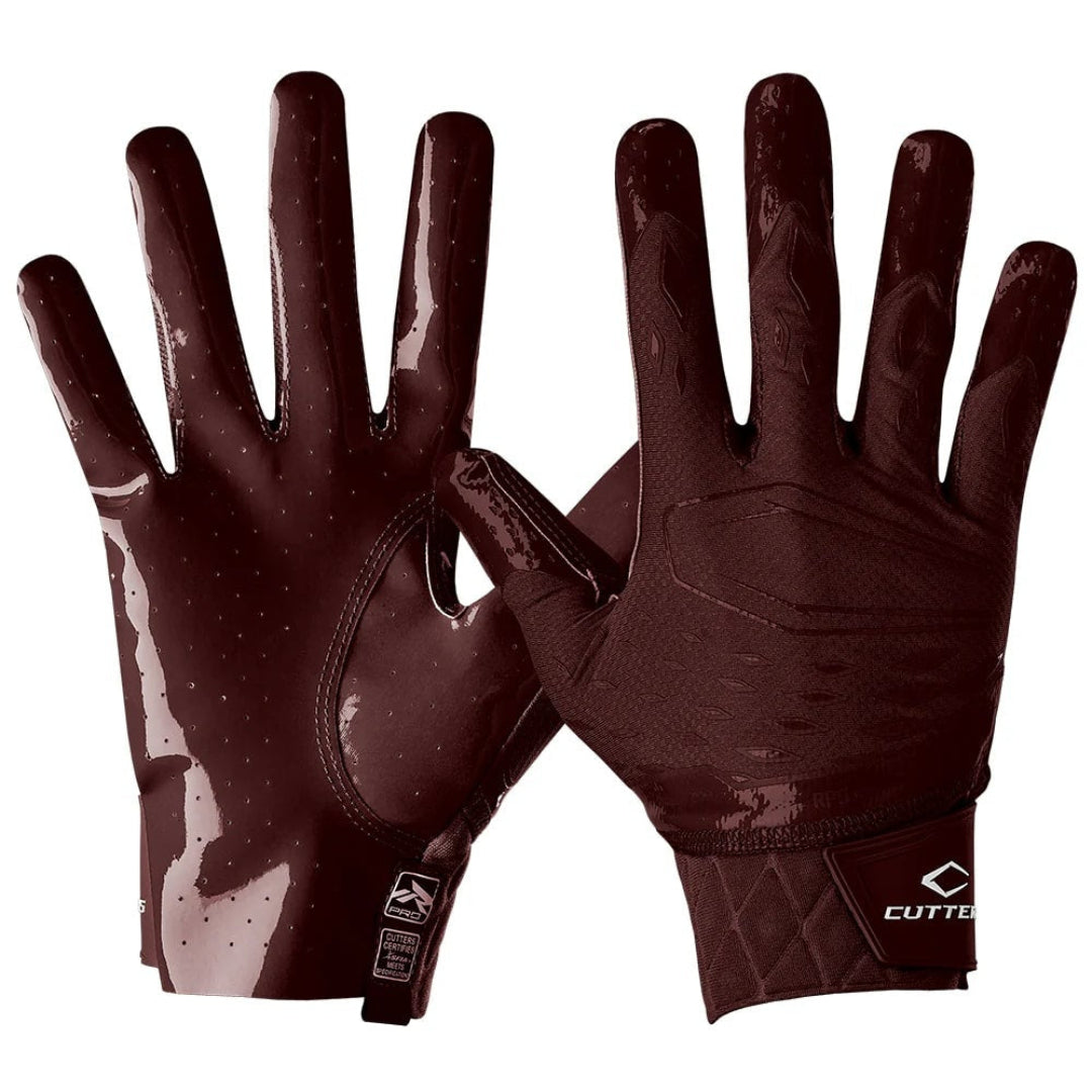Cutters Senior Rev 5.0 Football Receiver Gloves-Maroon