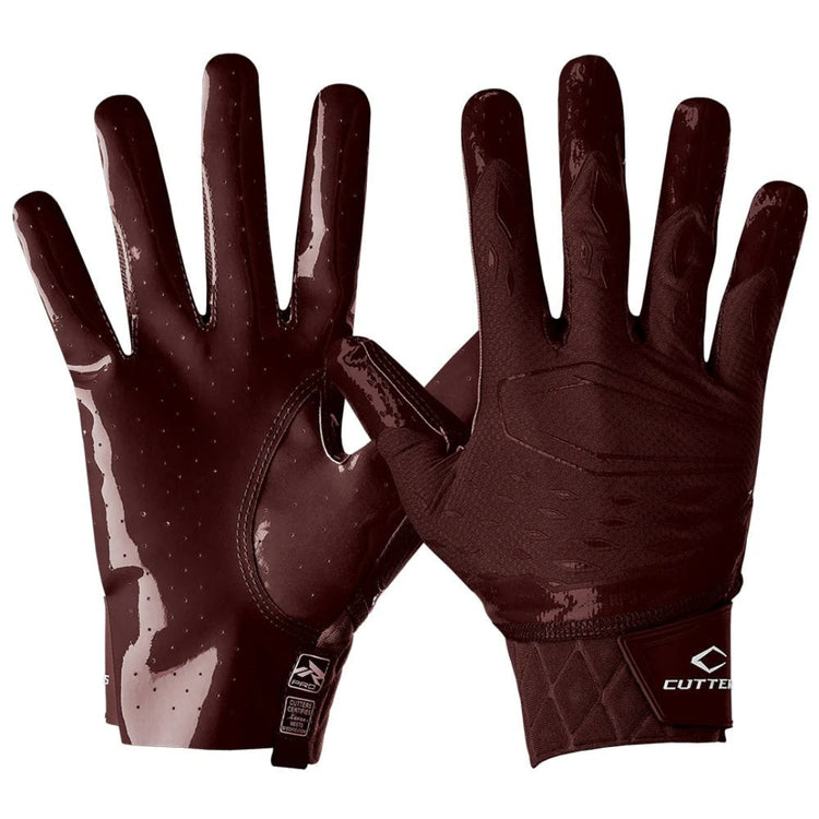 Cutters Senior Rev 5.0 Football Receiver Gloves-Maroon