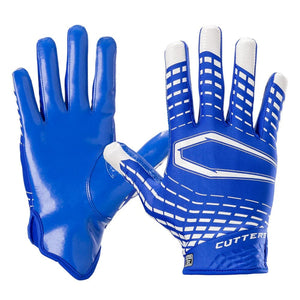 Cutters Senior Rev 6.0 Football Receiver Gloves-Royal