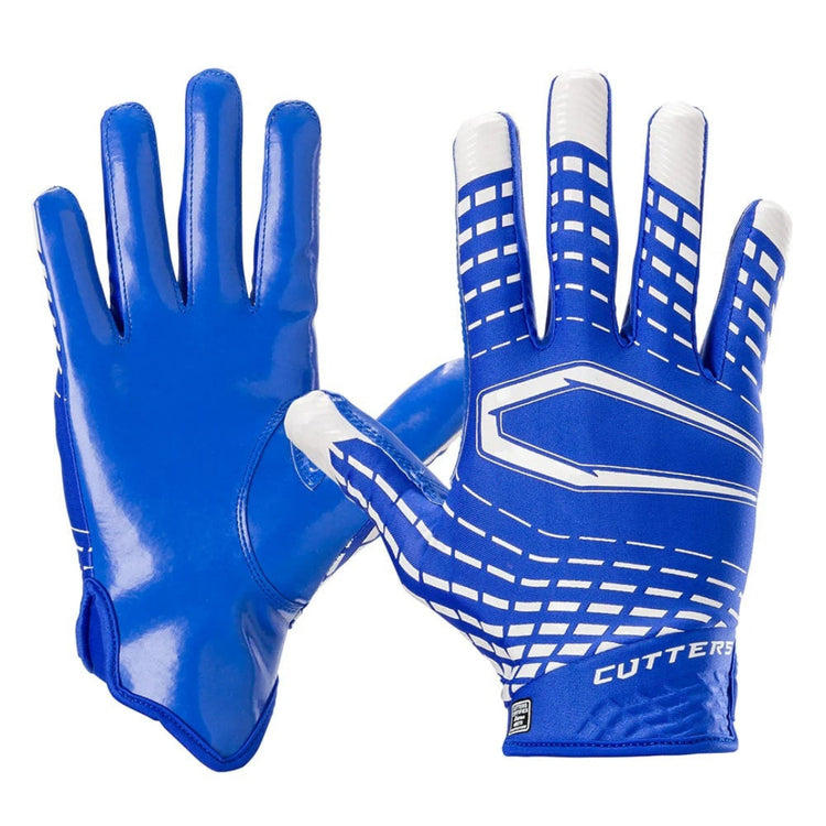 Cutters Senior Rev 6.0 Football Receiver Gloves-Royal