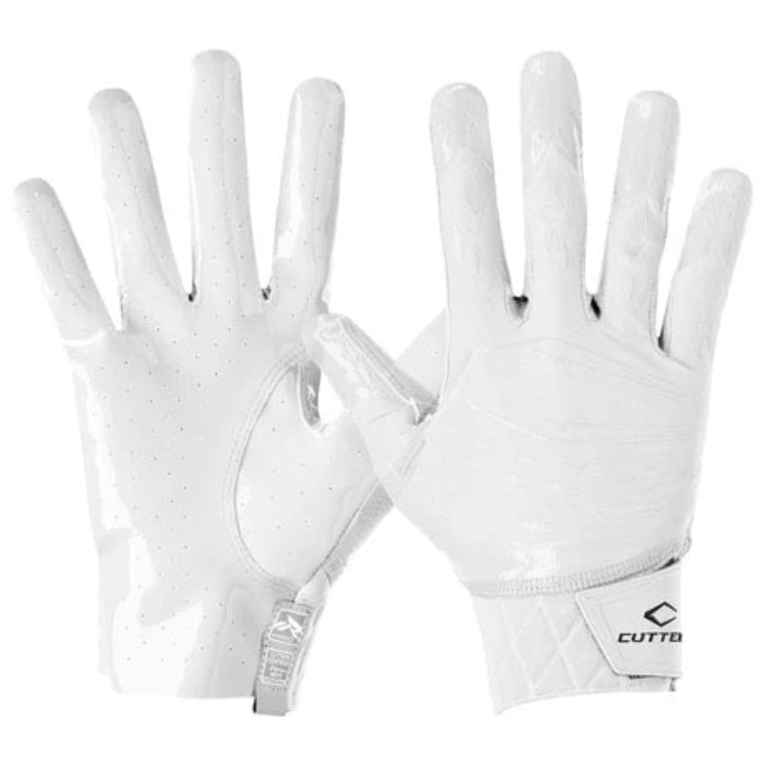 Cutters Senior Rev 6.0 Football Receiver Gloves-White