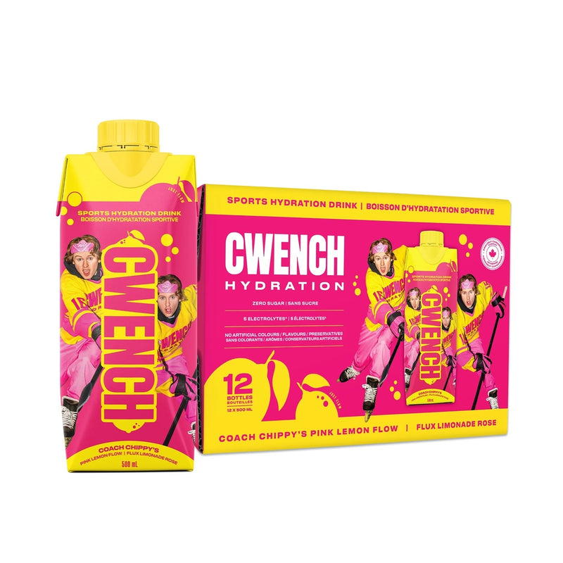 Cwench Sports Drink Case of 12 Coach Chippy's Pink Lemon Flow