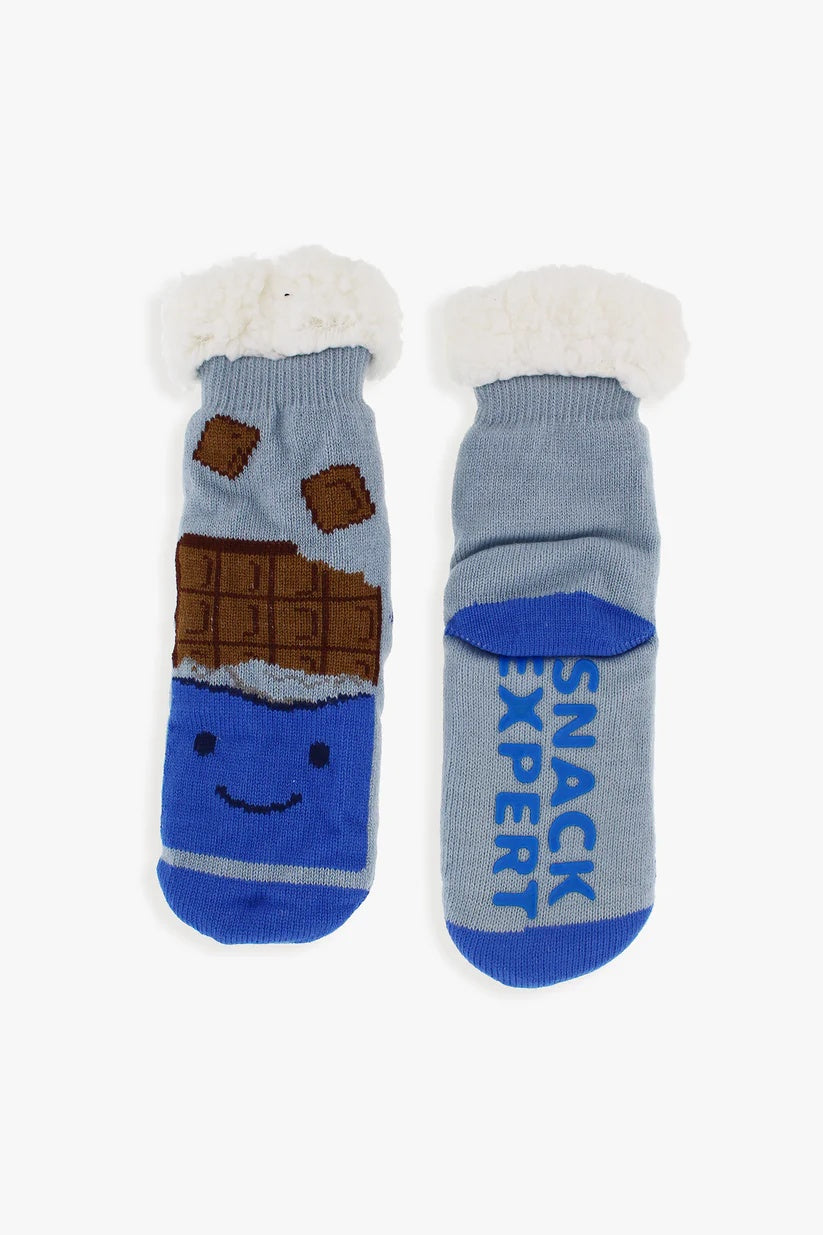 D&CO Kids Foodie Slipper Socks chocolate blue