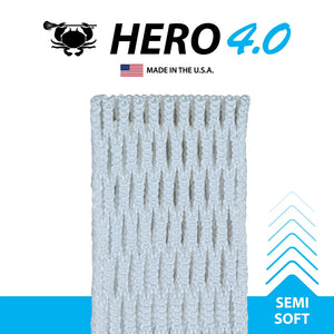 East Coast Dyes Hero 4.0 Semi-Soft Lacrosse Mesh White