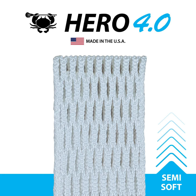 East Coast Dyes Hero 4.0 Semi-Soft Lacrosse Mesh White