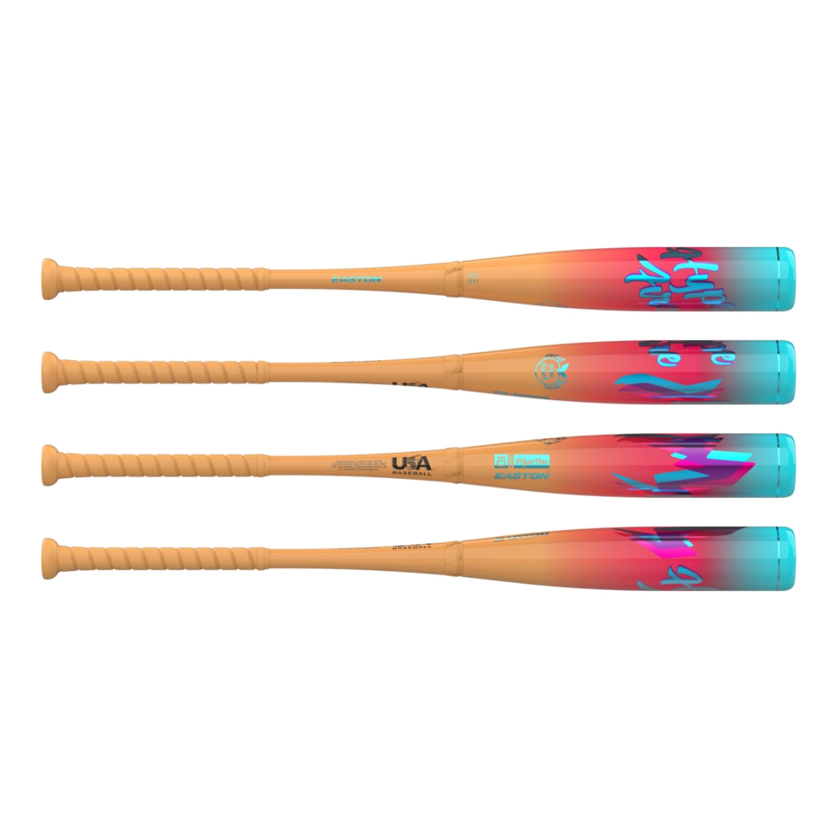 Easton -5 Hype Fire USA Baseball Bat beige/pink/aqua