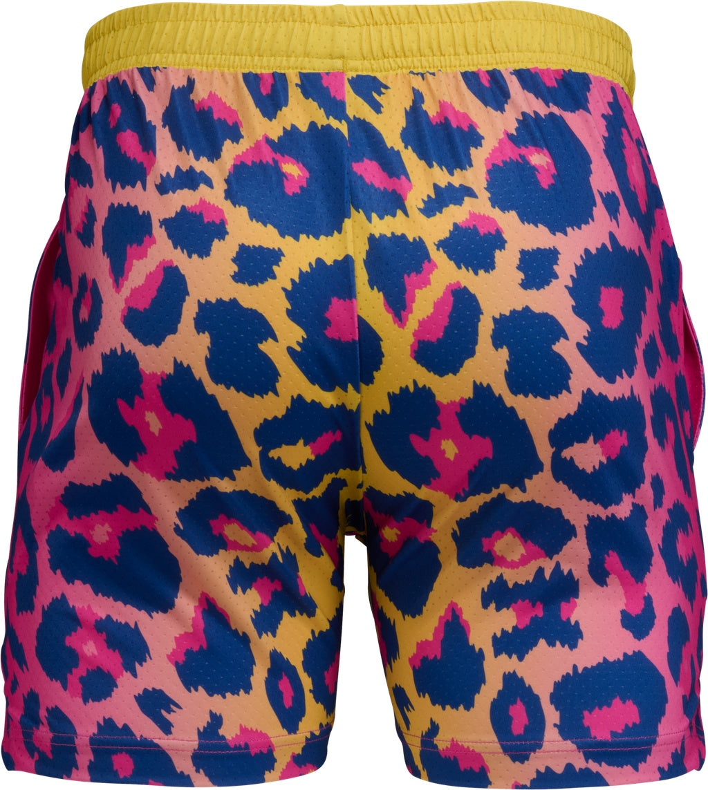 Easton Senior Cheetah Spring Break Collection Shorts pink/yellow/navy