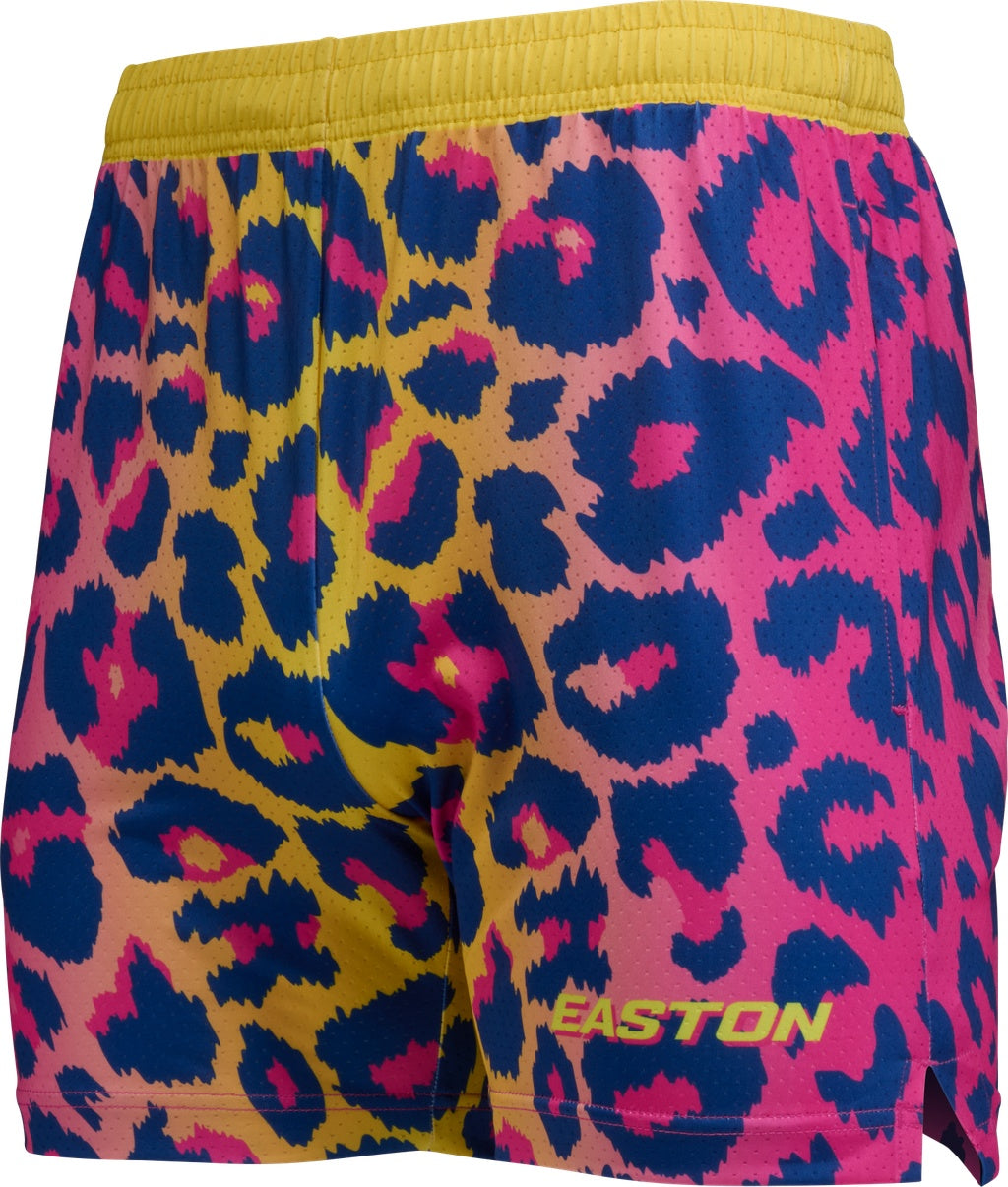 Easton Senior Cheetah Spring Break Collection Shorts pink/yellow/navy