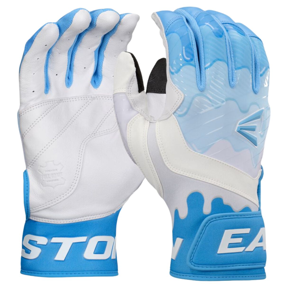 Easton Senior Walk-Off Ethos Batting Gloves black drip/ white-blue