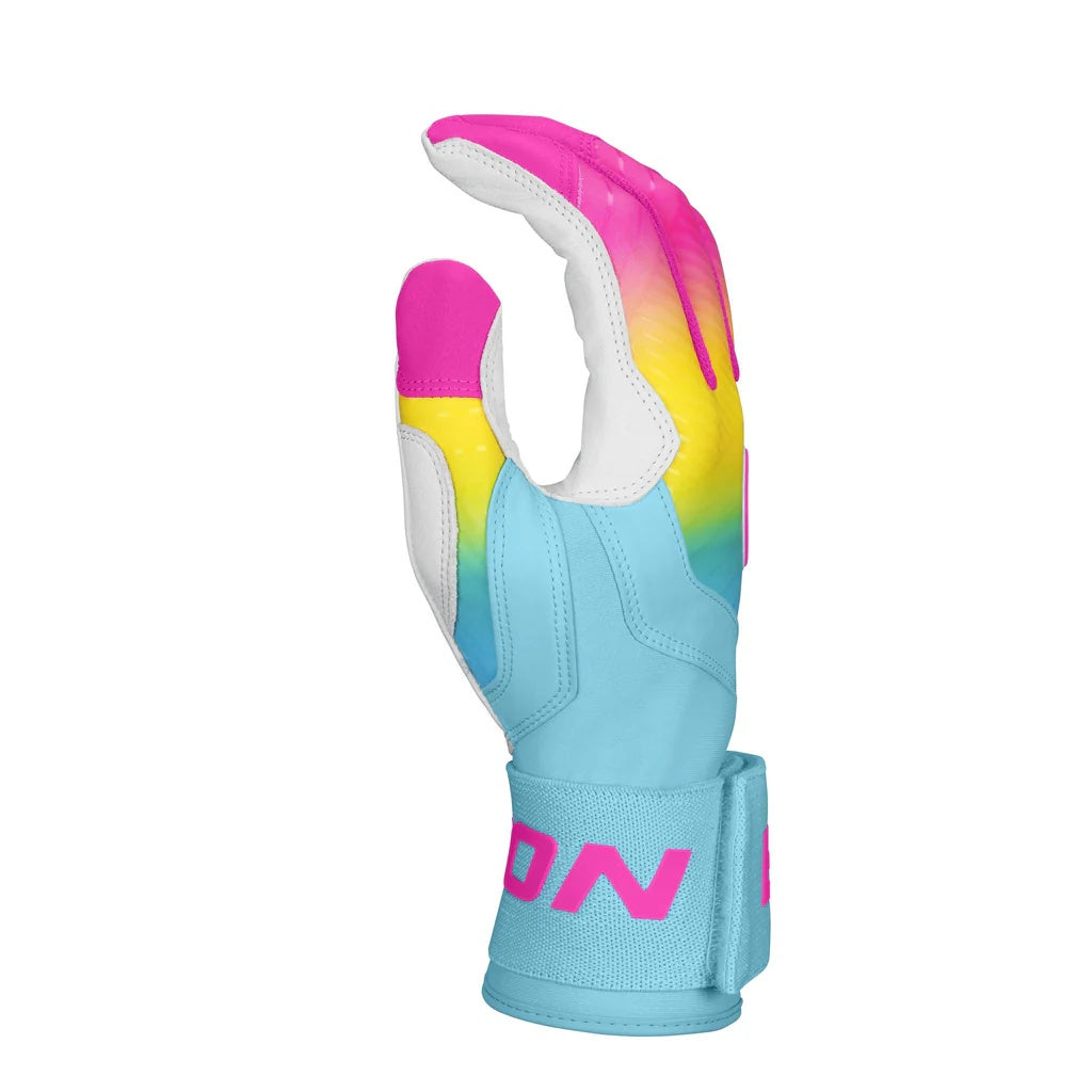 Easton Senior Walk-Off Ethos Locked-In Batting Gloves blue/pink/yellow
