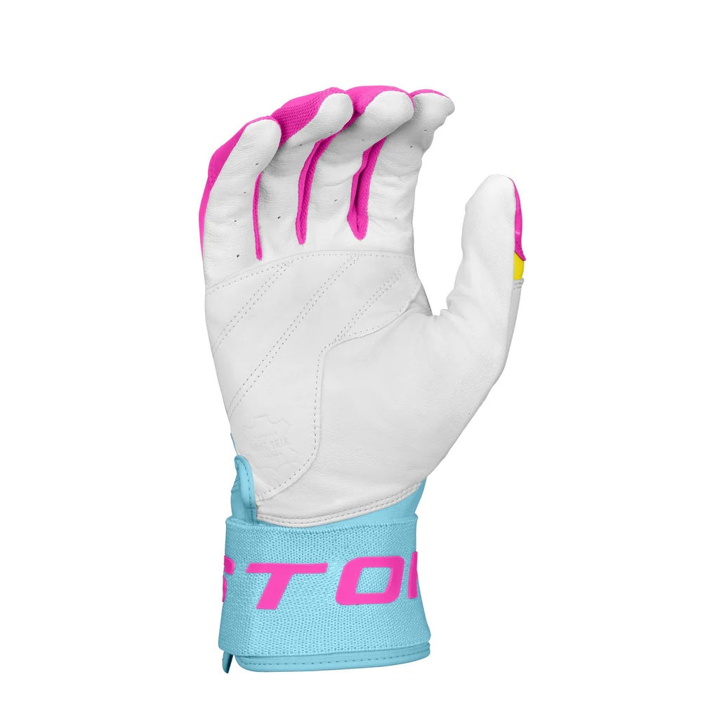 Easton Senior Walk-Off Ethos Locked-In Batting Gloves blue/pink/yellow
