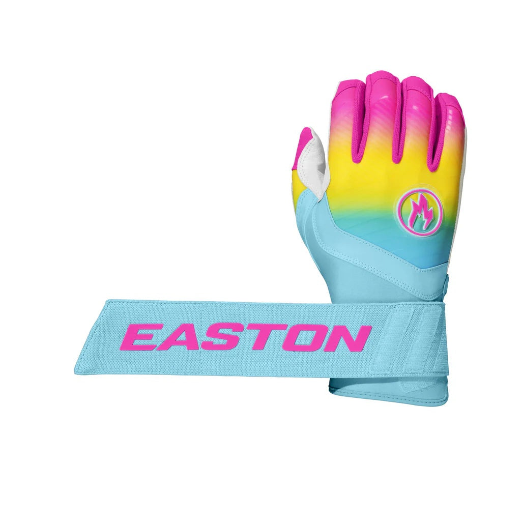 Easton Senior Walk-Off Ethos Locked-In Batting Gloves blue/pink/yellow