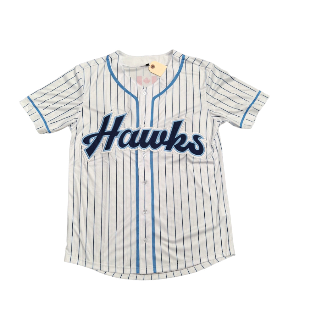 Edmonton Riverhawks Men's Jersey white pinstripes