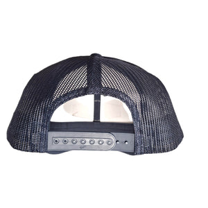 Edmonton Riverhawks Men's Leather Patch Trucker Hat Navy/White