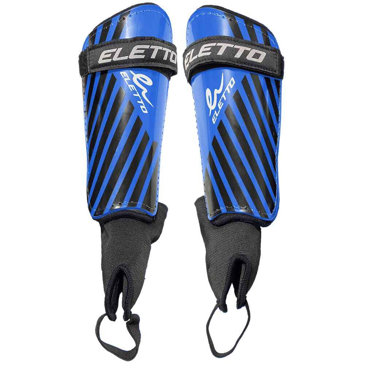 ELETTO Senior CX IV Hard Shell Soccer Shin Guards Neon Blue/Black