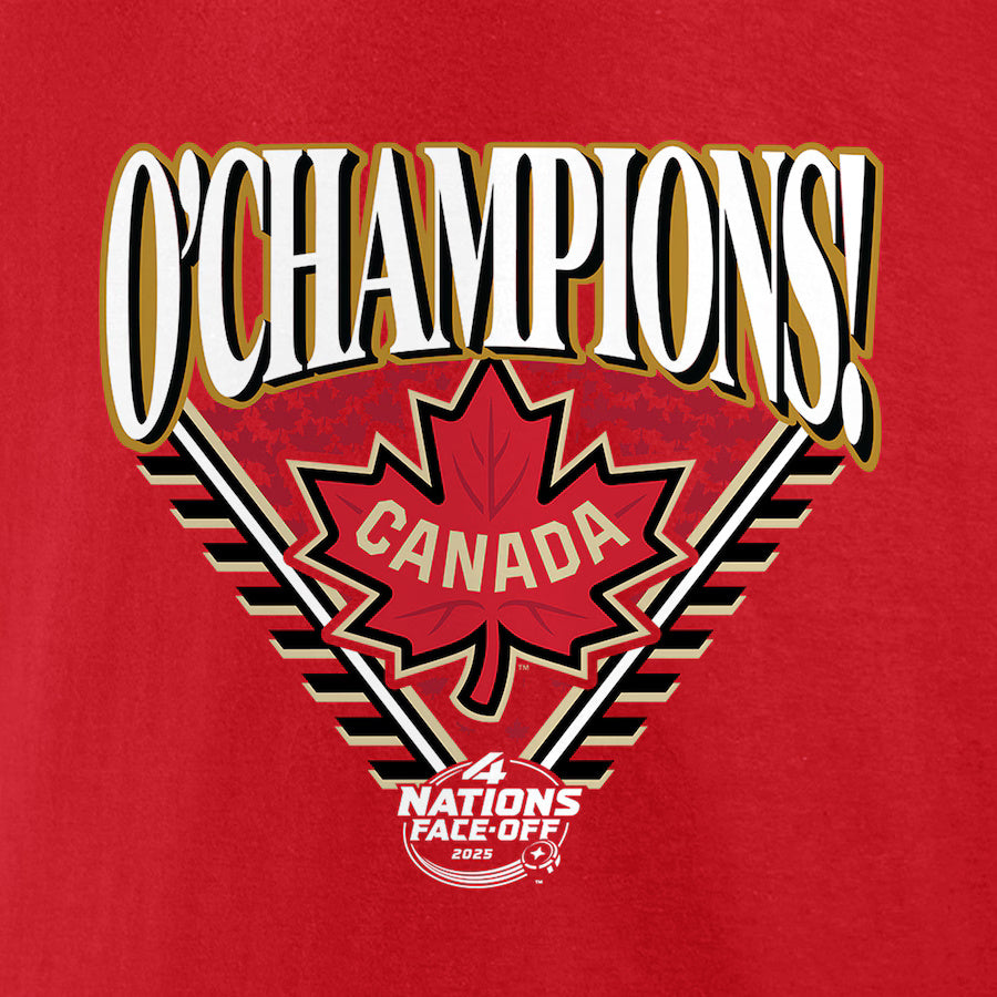 Fanatics Men's NHL 4 Nations Face-Off Canada Champs T-Shirt red
