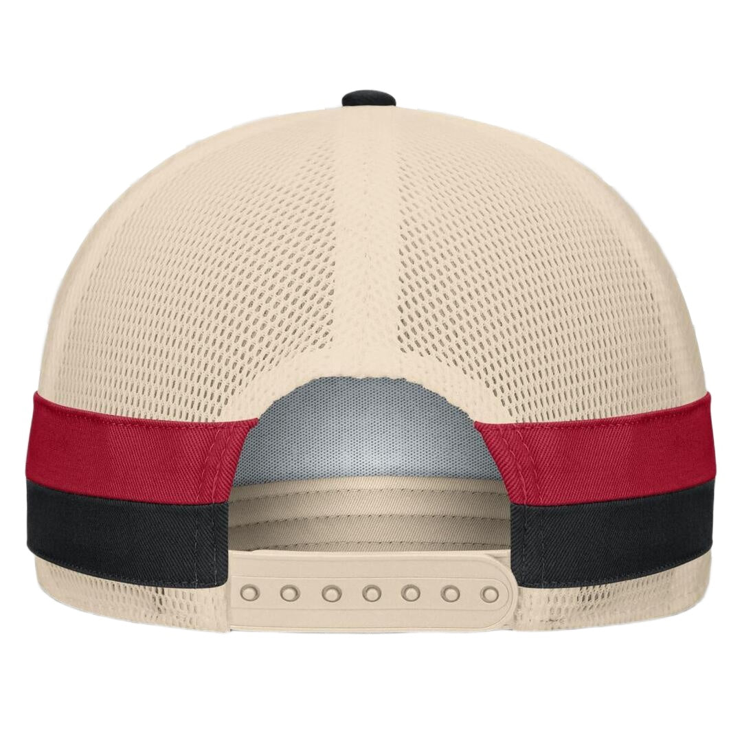 Fanatics Men's NHL Chicago Blackhawks 2025 Prestige 5 Panel A-Frame Hat Black/Cream