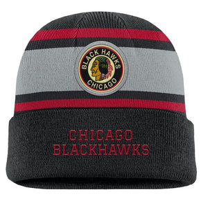 Fanatics Men's NHL Chicago Blackhawks 2025 Varsity Cuffed Knit Toque Black grey
