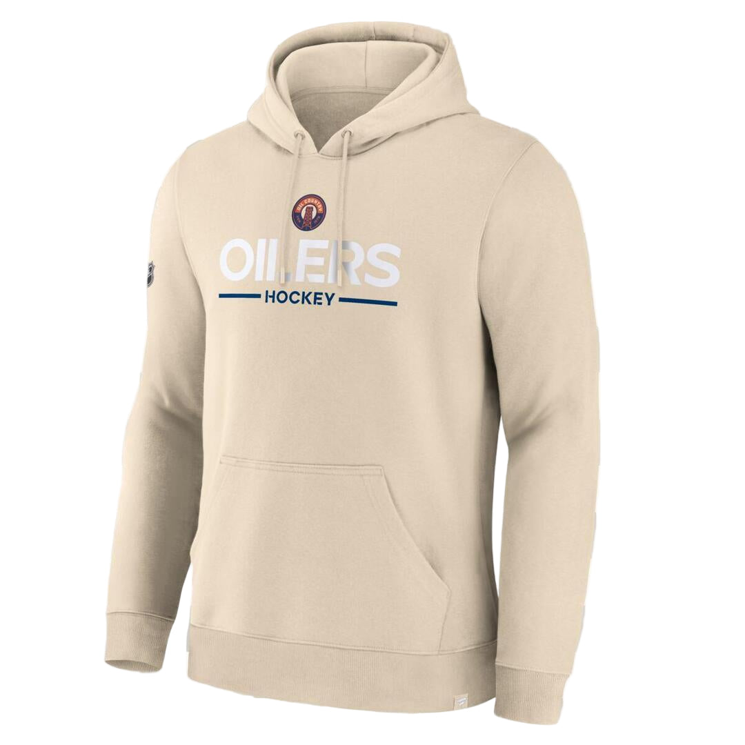 Fanatics Men's NHL Edmonton Oilers 2025 Alternate Fleece Hoodie Cream beige tan