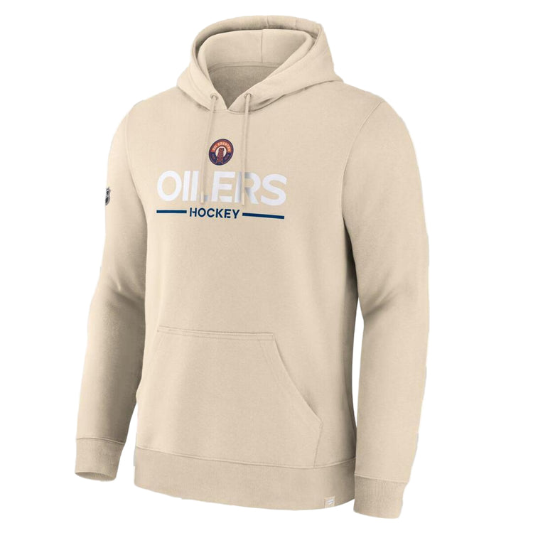Fanatics Men's NHL Edmonton Oilers 2025 Alternate Fleece Hoodie Cream beige tan