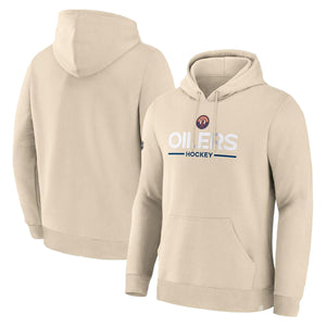 Fanatics Men's NHL Edmonton Oilers 2025 Alternate Fleece Hoodie Cream beige tan