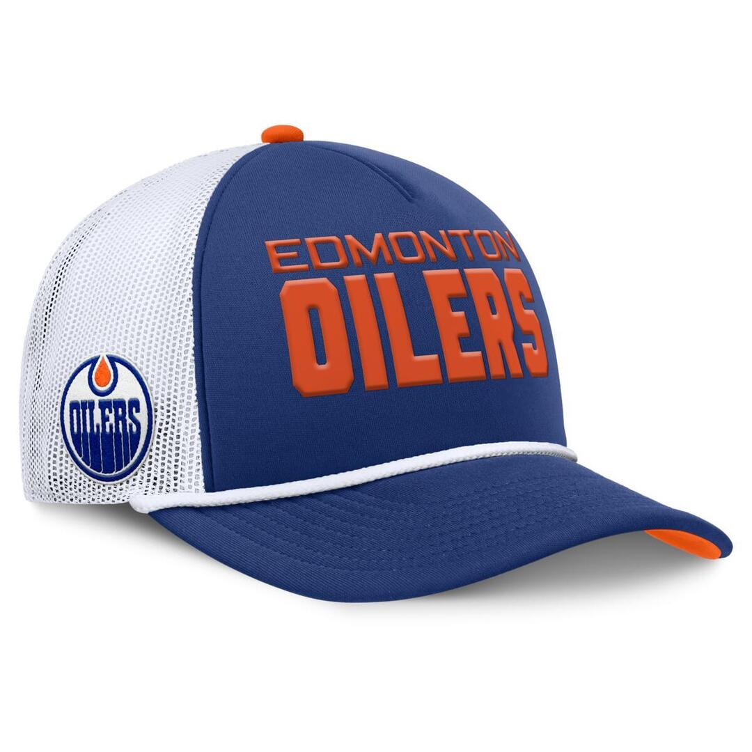 Fanatics Men's NHL Edmonton Oilers 2025 Authentic Pro Rink A-Frame Rope Hat Blue white